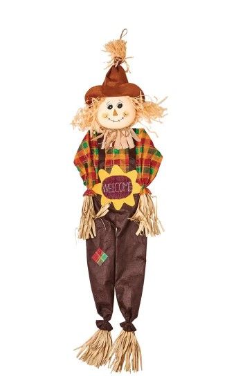 Photo 1 of 60 in. Hanging Scarecrow, Sunflower Sign
