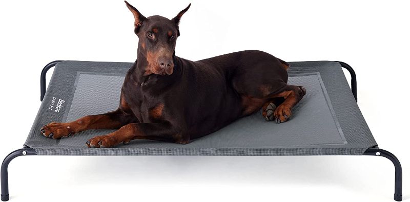 Photo 1 of  Dog Bed, Outdoor Raised Dog Cots Beds with No-Slip Feet, Stable Frame & Durable, Breathable, Indoor and Outdoor Pet Beds, Fits up to 40-150 lbs
