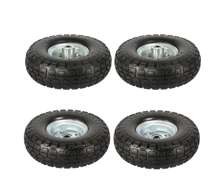 Photo 1 of 2x 10 Inch Pneumatic Wheels Hand Trolley Cart Sack Truck Wheelbarrow Tyres 16mm
