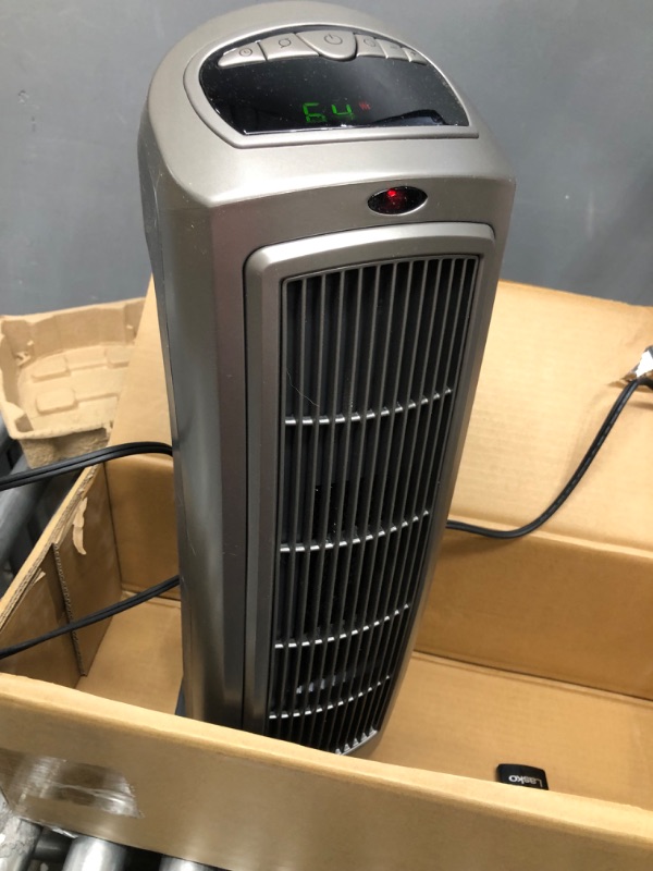 Photo 4 of ***SEE NOTE*** Lasko Oscillating Digital Ceramic Tower Heater for Home with Adjustable Thermostat, Timer and Remote Control, 23 Inches, 1500W, Silver, 755320
