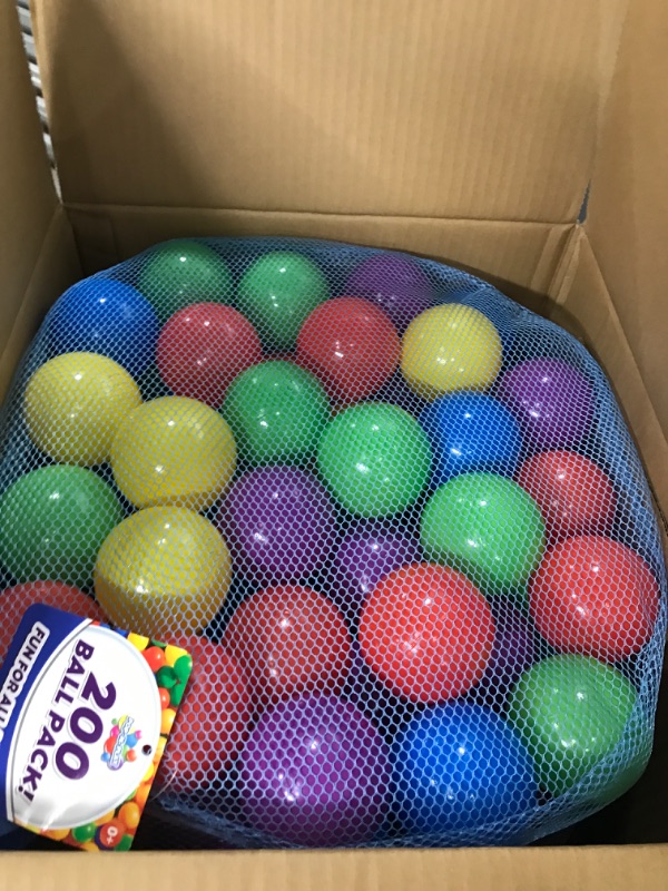 Photo 2 of 200 Ball Pit Balls for Kids – Plastic Ball Refill Pack for Kids | Phthalate and BPA Free Non-Toxic Plastic Ball Pack | Reusable Storage Bag with Zipper – Sunny Days Entertainment