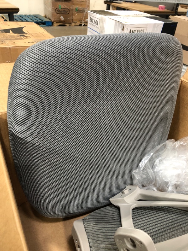 Photo 3 of Home Office Chair Ergonomic Computer Desk Chair Mesh Mid-Back Height Adjustable Swivel Chair with Armrest, Grey
