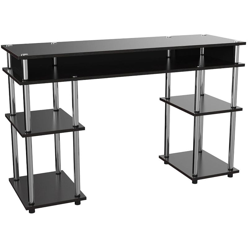 Photo 1 of Convenience Concepts Designs2Go No Tools Student Desk with Shelves, Black
