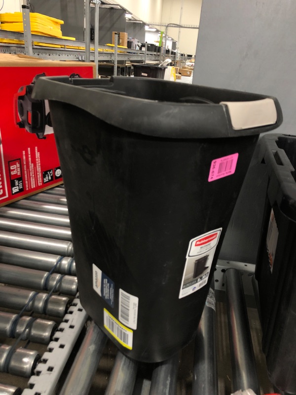 Photo 2 of 8 Gal. Black Rectangular Trash Can with LinerLock