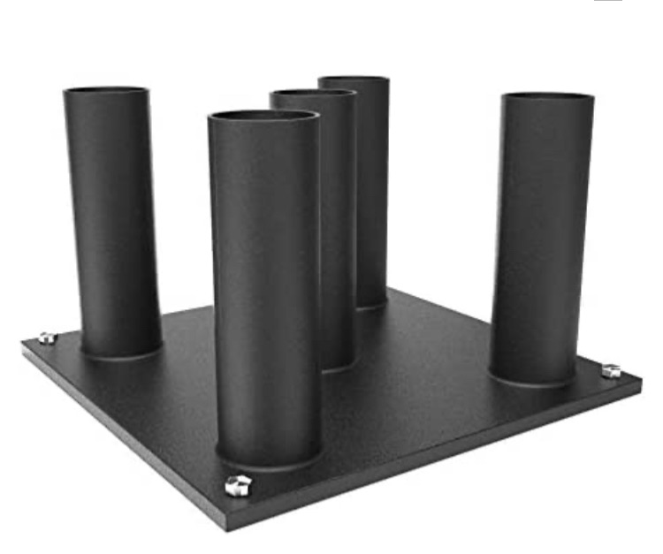 Photo 1 of Synergee 5 Barbell Holder. Storage & Organization for Home, Commercial, & Garage Gyms. Holds 5 Bars, Curl Bars, Hex Bars, Tricep Bars. Compact, Vertical Peg Storage. Versions 1 & 2.