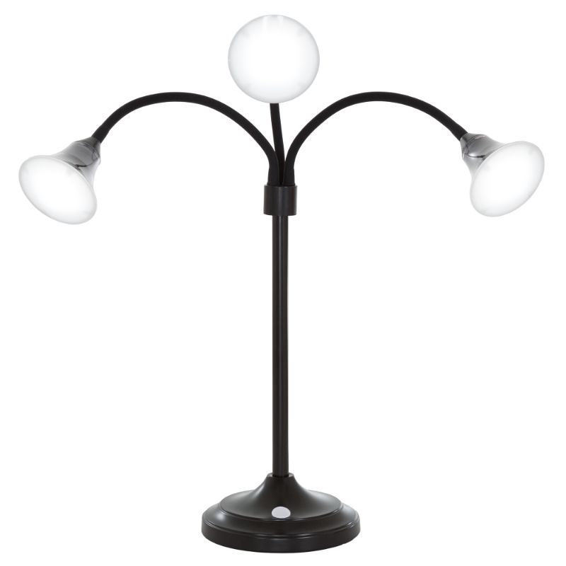 Photo 1 of Lavish Home 72-4000B 3 Head Desk Lamp with Adjustable Arms, Black
