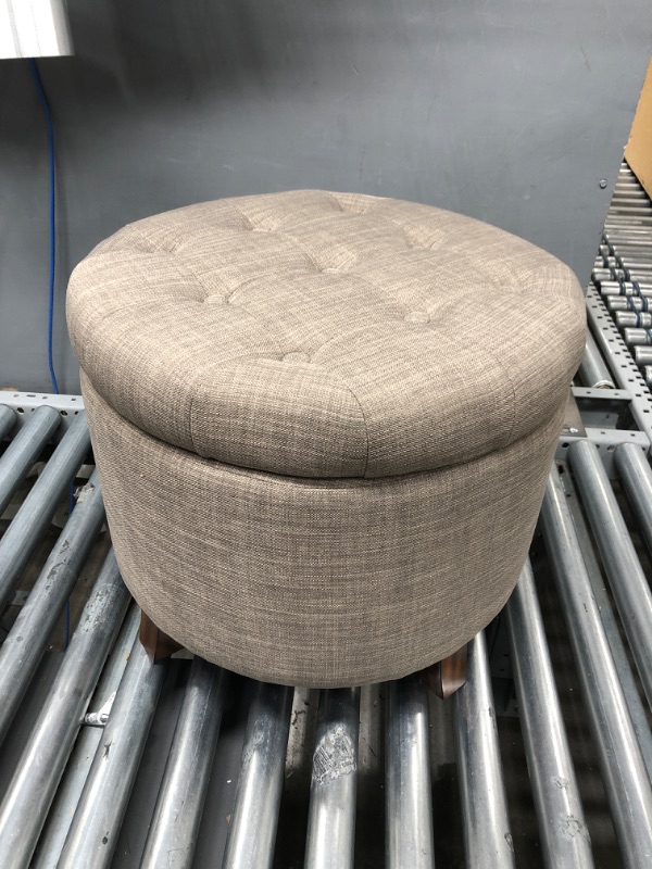 Photo 1 of Amazon Basics Upholstered Tufted Storage Ottoman Footstool, 17"H, Gray
