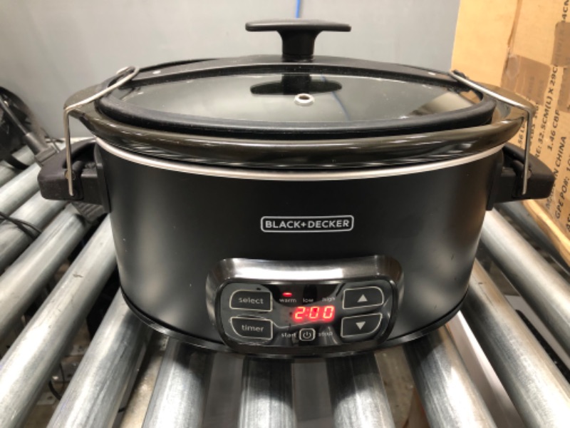 Photo 2 of BLACK+DECKER 7-Quart Digital Slow Cooker with Chalkboard Surface, Slate, SCD4007
