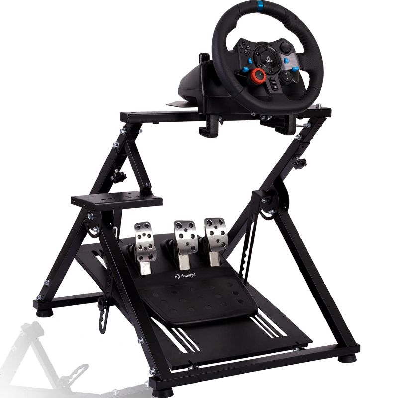 Photo 1 of Minneer G25/G27/G920 Racing Steering Wheel Stand, Applicable to T248XBox/ T300RS GT Racing Simulator Cockpit Adjustment Angle Foldable Wheel Pedals NOT Included
