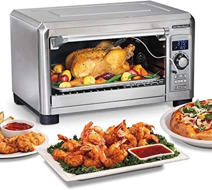 Photo 1 of Hamilton Beach Professional Sure-Crisp Digital Air Fryer Countertop Toaster Oven, 1500W, Fits 12” Pizza 6 Slice Capacity, Temperature Probe, Stainless Steel (31243)
