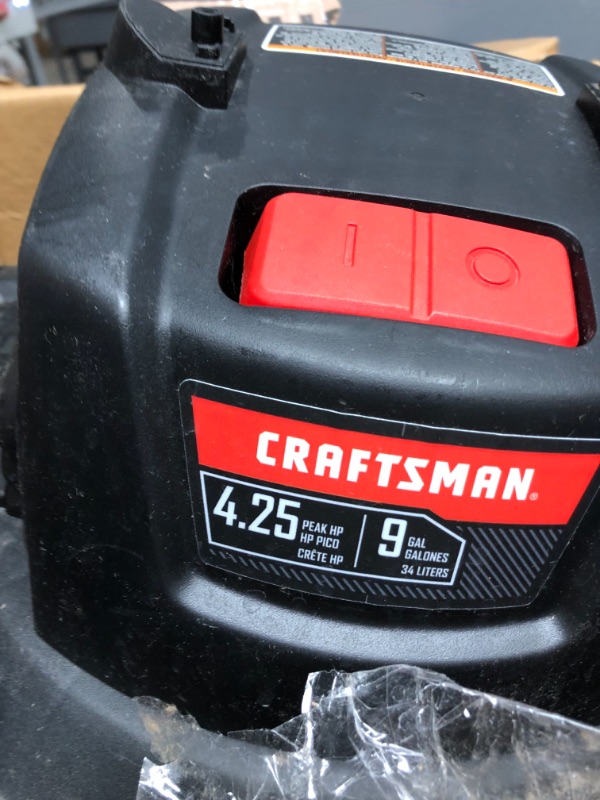 Photo 3 of CRAFTSMAN CMXEVBE17590 9 Gallon 4.25 Peak HP Wet/Dry Vac, General Purpose Portable Shop Vacuum with Attachments
