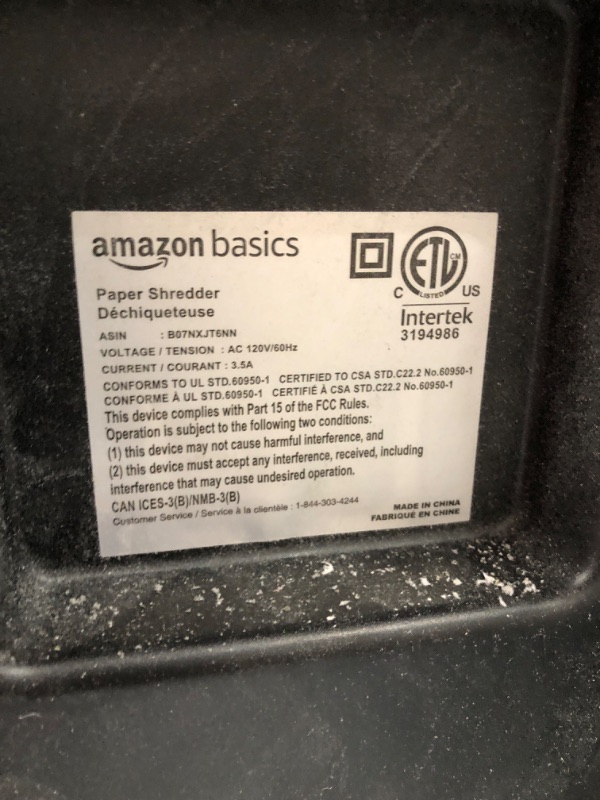 Photo 3 of Amazon Basics 150-Sheet Autofeed Micro-Cut Paper Shredder
