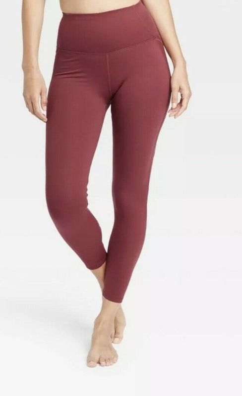 Photo 1 of All In Motion Contour Power Waist High Rise 7/8 Leggings brown medium
