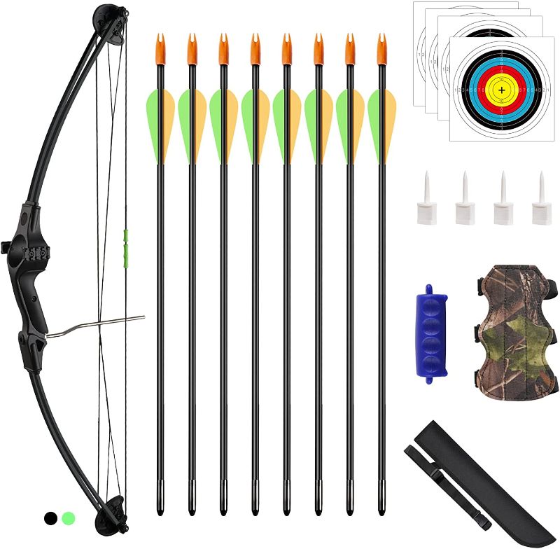 Photo 1 of ASDW Archery Kids Bow Set Compound Youth Gift Bow Sports Hunting Set Outdoor Practice Target Kids Bow Right and Left Hand Bow Set Birthday Gift Bow