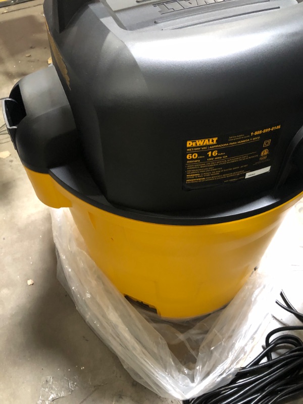 Photo 3 of 2569820 16 Gal 6.5 HP Corded Wet & Dry Vacuum, Yellow & Black - 120V
