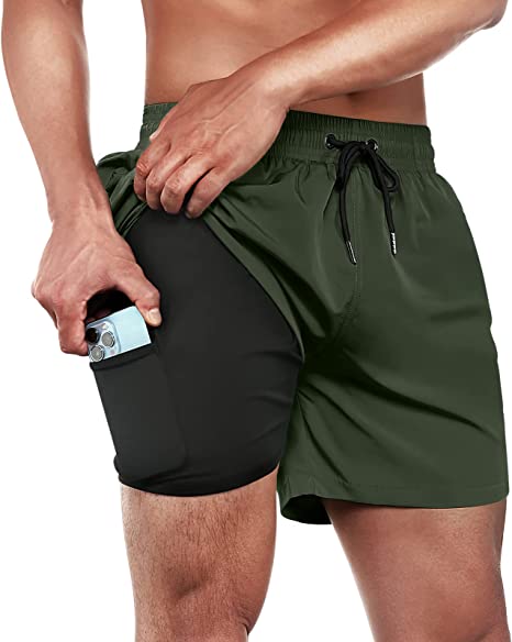 Photo 1 of Swim Trunks Men Swim Shorts Quick Dry 5 inch Inseam Beach Shorts 