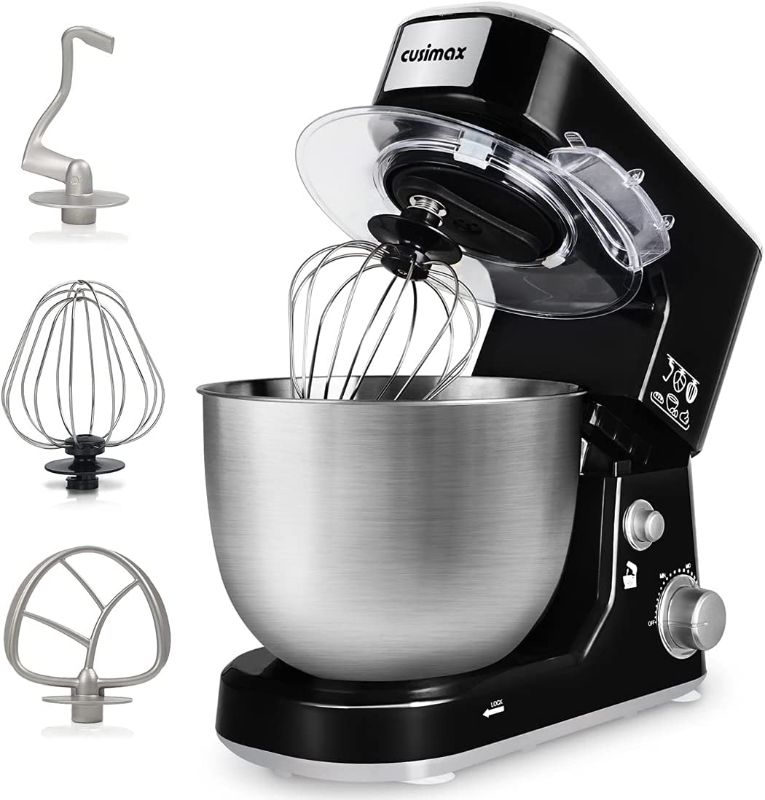 Photo 1 of Stand Mixer, CUSIMAX Dough Mixer Tilt-Head Electric Mixer with 5-Quart Stainless Steel Bowl, Dough Hook, Mixing Beater and Whisk, Splash Guard
