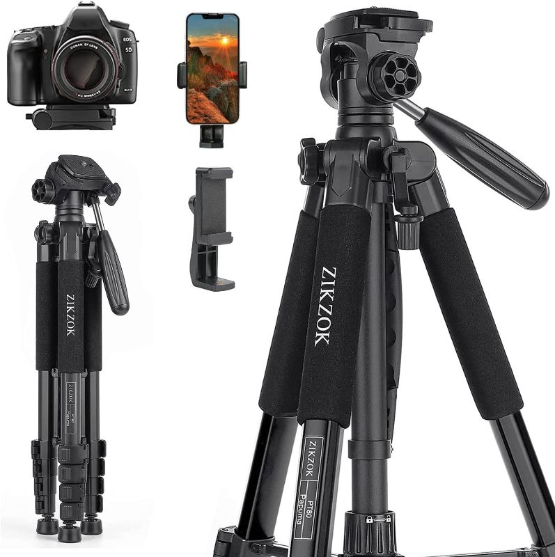 Photo 1 of 2022 New Travel Camera Tripod, Lightweight Aluminum Video Tripod for DSLR SLR Canon Nikon Sony Olympus DV 55 inch with Carry Bag -11 Lbs(5Kg) Load (Orange)
