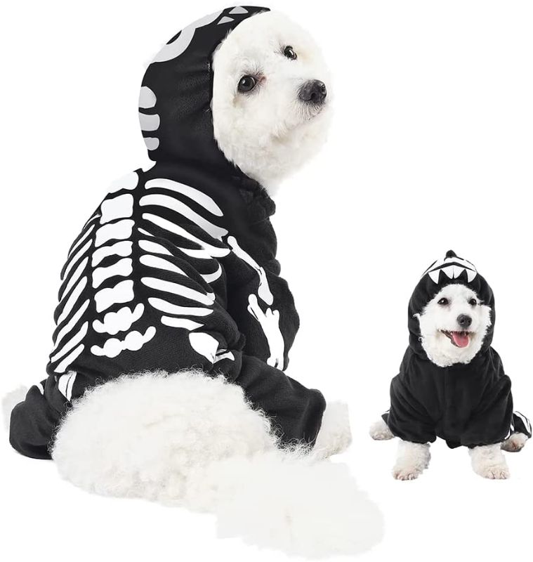 Photo 1 of Spooktacular Creations Halloween Skeleton Pet Costume Cute for Cat and Dog Halloween Dress Up Party, Pet Cosplay
