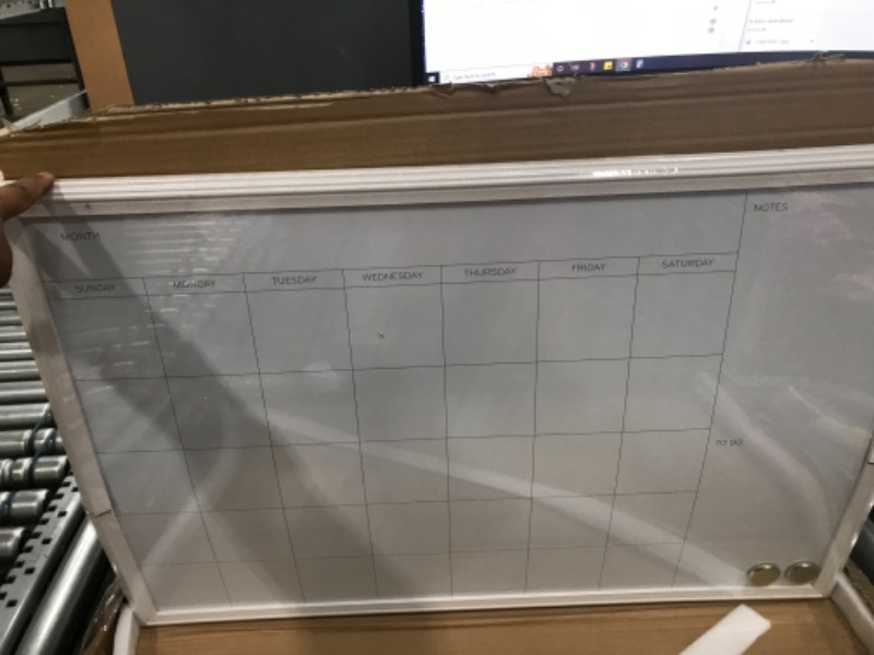 Photo 4 of U Brands Magnetic Dry Erase Calendar Whiteboard, 30" x 20", White Decor Frame (2075U00-01)