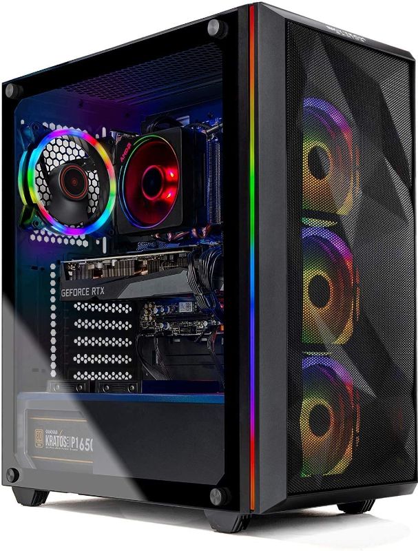 Photo 1 of **DOES NOT DISPLAY** Skytech Chronos Gaming PC Desktop – AMD Ryzen 7 3700X 3.6 GHz, RTX 3080, 1TB SSD, 16G DDR4 3200, 750W Gold PSU, 240mm AIO, AC Wi-Fi, Windows 10 Home
