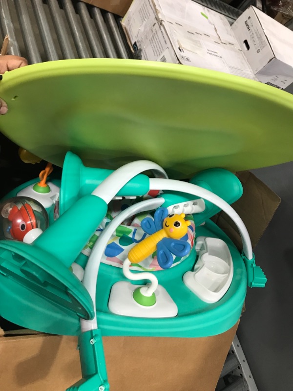 Photo 2 of Bright Starts Bounce Bounce Baby 2-in-1 Activity Center Jumper & Table - Playful Pond (Green), 6 Months+
