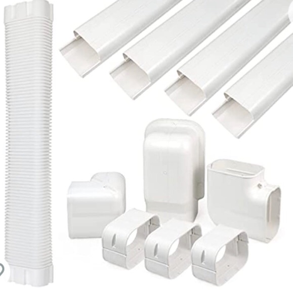 Photo 1 of 4" 14 Ft PVC Decorative Line Set Cover Kit Pro Series for Air Conditioners and Heat Pumps Decorative Tubing Cover,Ductless Mini Split Air Conditioners,No Other Parts Needed, White