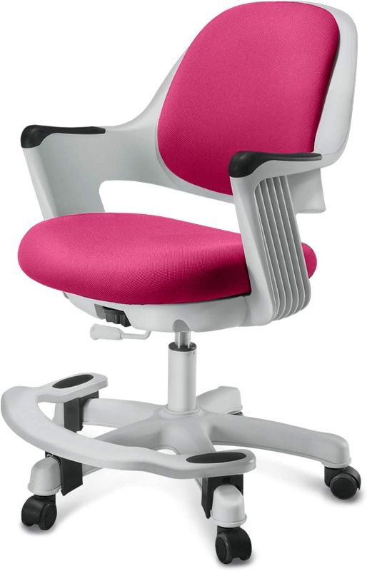 Photo 1 of SitRite Ergonomic Kids Desk Chair Children Study Student Computer Home School Office Height Control Easy to Assemble (Rosie Pink, Swivel)
