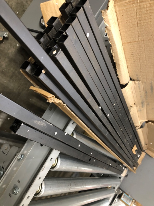 Photo 1 of **MINOR DAMAGE* INCOMPETE SET BOX 2 OUT OF 2** * WEIKABU Metal Loft Bed Frame with Desk, with Ladder, Full-Length Guardrails, and Secured Metal Slats, No Box Spring Needed, Twin, Black
