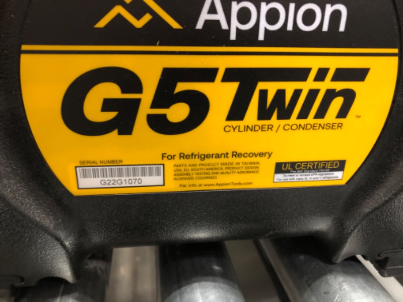 Photo 3 of **TESTED** Appion G5TWIN Twin Cylinder Recovery Unit
