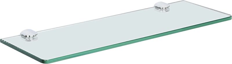 Photo 1 of  Floating Glass Shelves for Bathroom, Tempered Glass Shelf for Wall 15 x 5 Inch 1 Pack, Clear