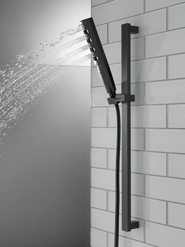 Photo 1 of (Used - Parts Only) Delta Faucet 5-Spray Touch-Clean H2Okinetic Slide Bar Hand Held Shower with Hose, Matte Black 51140-BL
