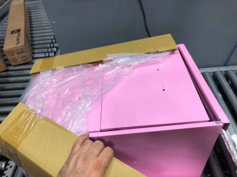 Photo 3 of  Home Furnishings 3-Drawer Metal File Cabinet, Pink Finish
