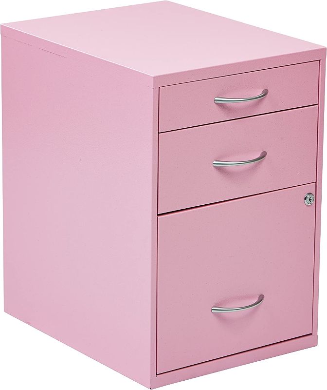 Photo 1 of  Home Furnishings 3-Drawer Metal File Cabinet, Pink Finish