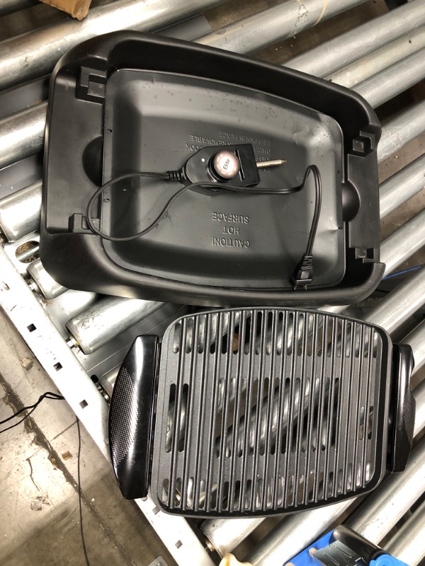 Photo 1 of Elite Gourmet EGL-3450 Smokeless Electric Tabletop Grill Nonstick, 5-Serving, Dishwasher Safe Removable Grilling Plate, Grill Indoor, , Adjustable Temperature, 13", Black