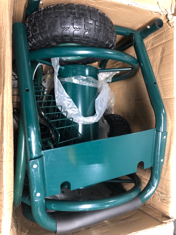 Photo 2 of ***missing tire component*** IMPACTHOR Garden Hose Reel Cart With Wheels, Heavy Duty Garden Cart, Waterproof Cover | Spool up to 250 Feet 5/8 Inch Hose | Stainless Steel With Brass Couplings |
