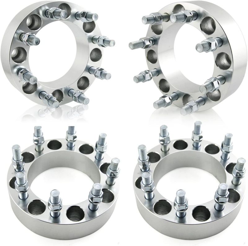 Photo 1 of Orion Motor Tech 8x6.5 Wheel Spacers, 2 Inch Wheel Adapters with Studs Compatible with 1994-2011 Dodge Ram 2500 3500 1988-1998 Ford F250 F350, 8x165.1 Wheel Spacer Kit with 130 mm Hub Bore, Set of 4
