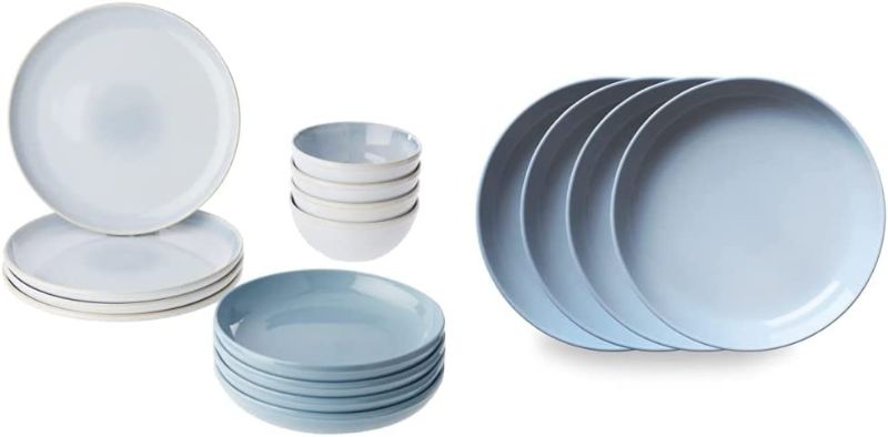Photo 1 of Corelle Nordic Blue Stoneware Dinnerware Set for 4 & Nordic Blue Stoneware Meal Bowl Dinnerware Set | 4 Round, Easy to Clean Meal Bowls | Microwave, Dishwasher, and Oven Safe