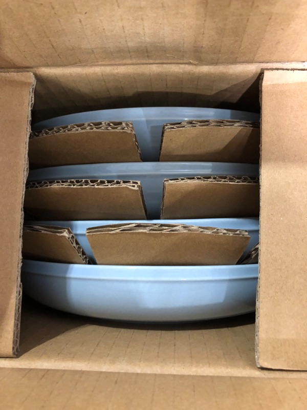 Photo 1 of Corelle Nordic Blue Stoneware Dinnerware Set for 4 & Nordic Blue Stoneware Meal Bowl Dinnerware Set | 4 Round, Easy to Clean Meal Bowls | Microwave, Dishwasher, and Oven Safe