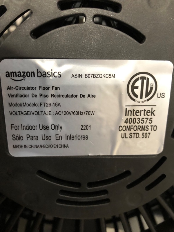 Photo 3 of Amazon Basics 3 Speed Small Room Air Circulator Fan, 11-Inch
