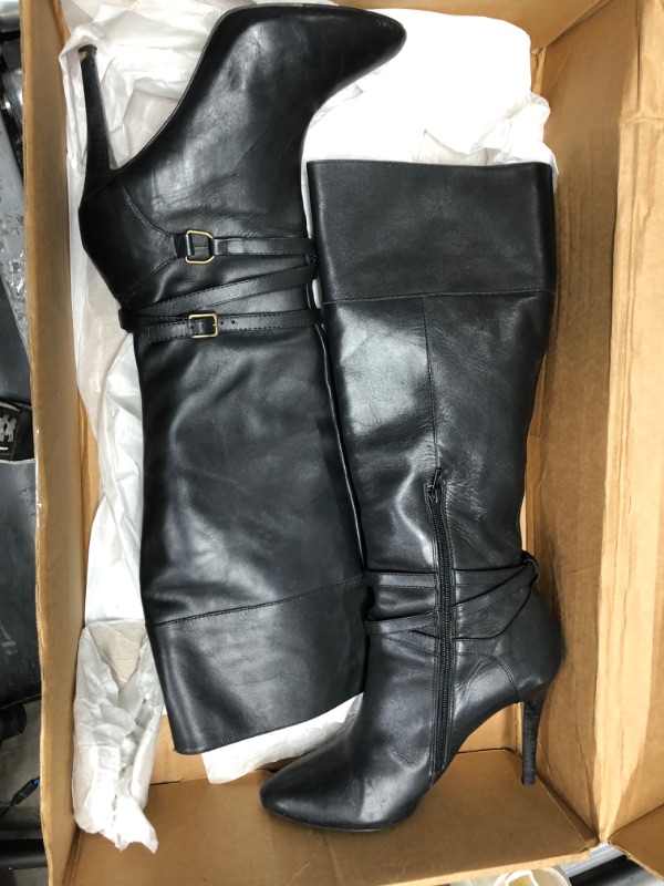 Photo 1 of LAUREN RALPH LAUREN BOOTS BLACK LEATHER UPPER, SIZE 9.5 WOMEN