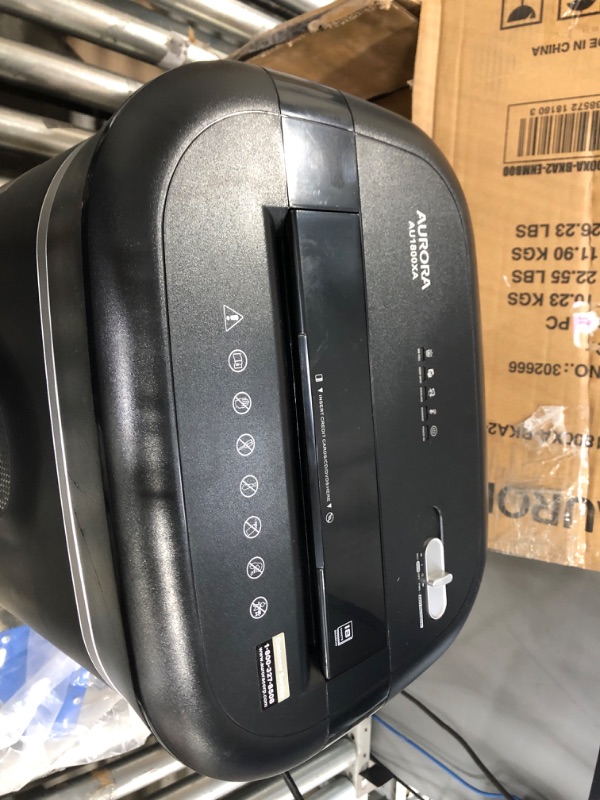 Photo 1 of Aurora Au1800xa Anti-Jam 18-Sheet Crosscut Paper/CD and Credit Card Shredder/ 6-Gallon Pullout Basket 30 Minutes Continuous