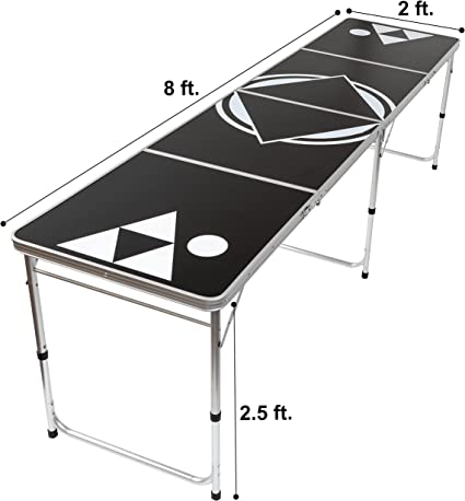 Photo 1 of 8' Beer Pong Table - Lightweight & Portable with Carrying Handles by Red Cup Pong (Black)
