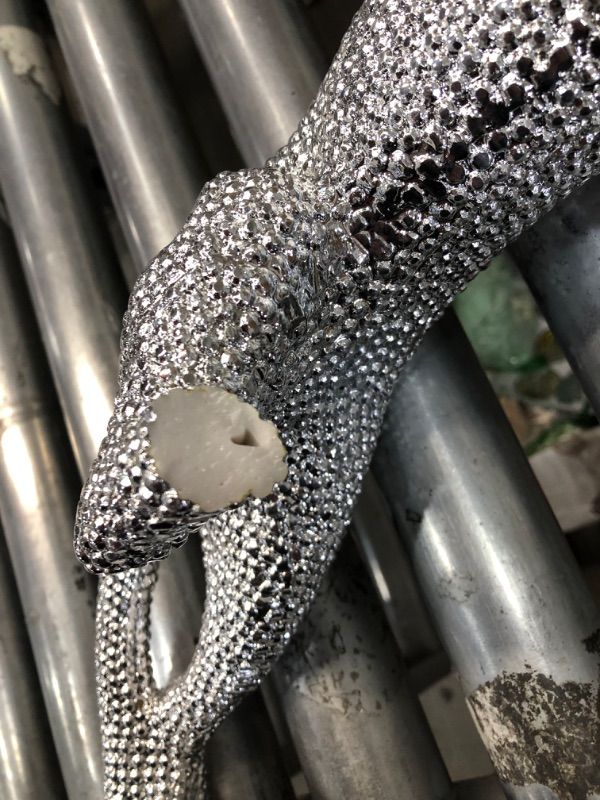 Photo 1 of **DAMAGED TAIL AND LEGS**
Studio 55D Prowling 23 1/2" Wide Electroplated Silver Leopard Sculpture