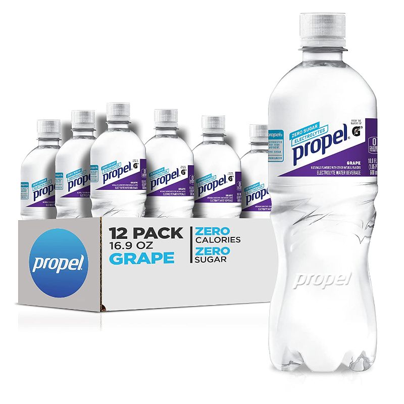 Photo 1 of **BBD: 02/11/2023**
Propel, Grape, Zero Calorie Sports Drinking Water with Electrolytes and Vitamins C&E, (12 Count)
