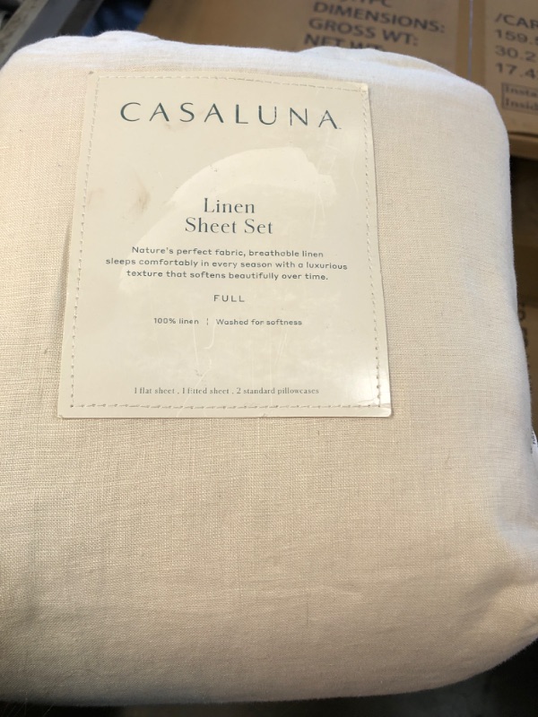 Photo 2 of 100% Washed Linen Solid Sheet Set - Casaluna™-FULL
