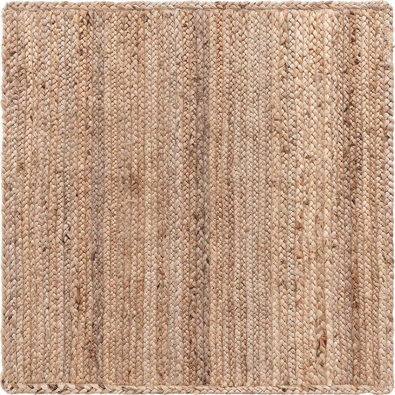 Photo 1 of 3FTX5FT Unique Loom Braided Jute Collection Classic Quality Made Natural Hand Woven Area Rug