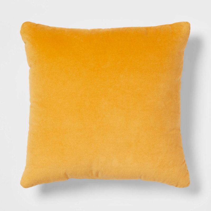 Photo 1 of Solid Velvet Linen Reversible Square Throw Pillow - Threshold™
