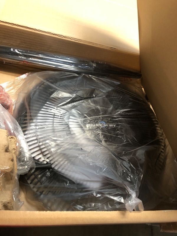 Photo 1 of Air Monster 16" Stand Fan with Plastic Grill, Oscillating Pedestal Fan, 3 Speed, Adjustable Height and Angle, Indoor Home and Office use, Black Stand Up Fan
