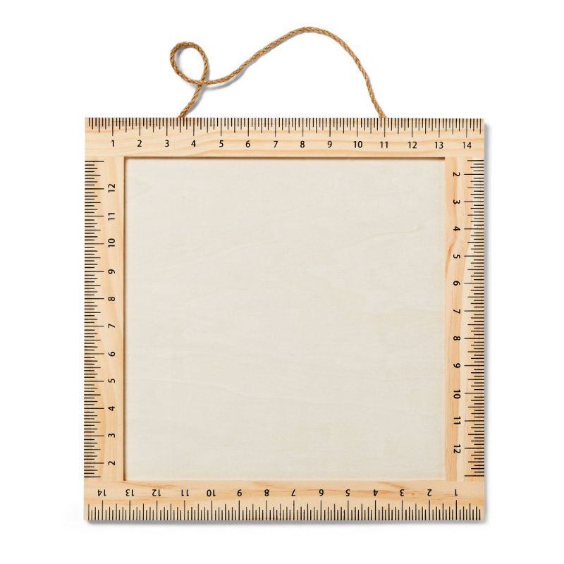 Photo 1 of Hanging Square Sign with Ruler Border - Mondo Llama 14x14 
